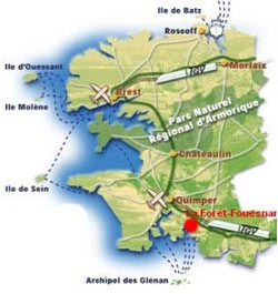 Carte de situation de la Forêt-Fouesnant